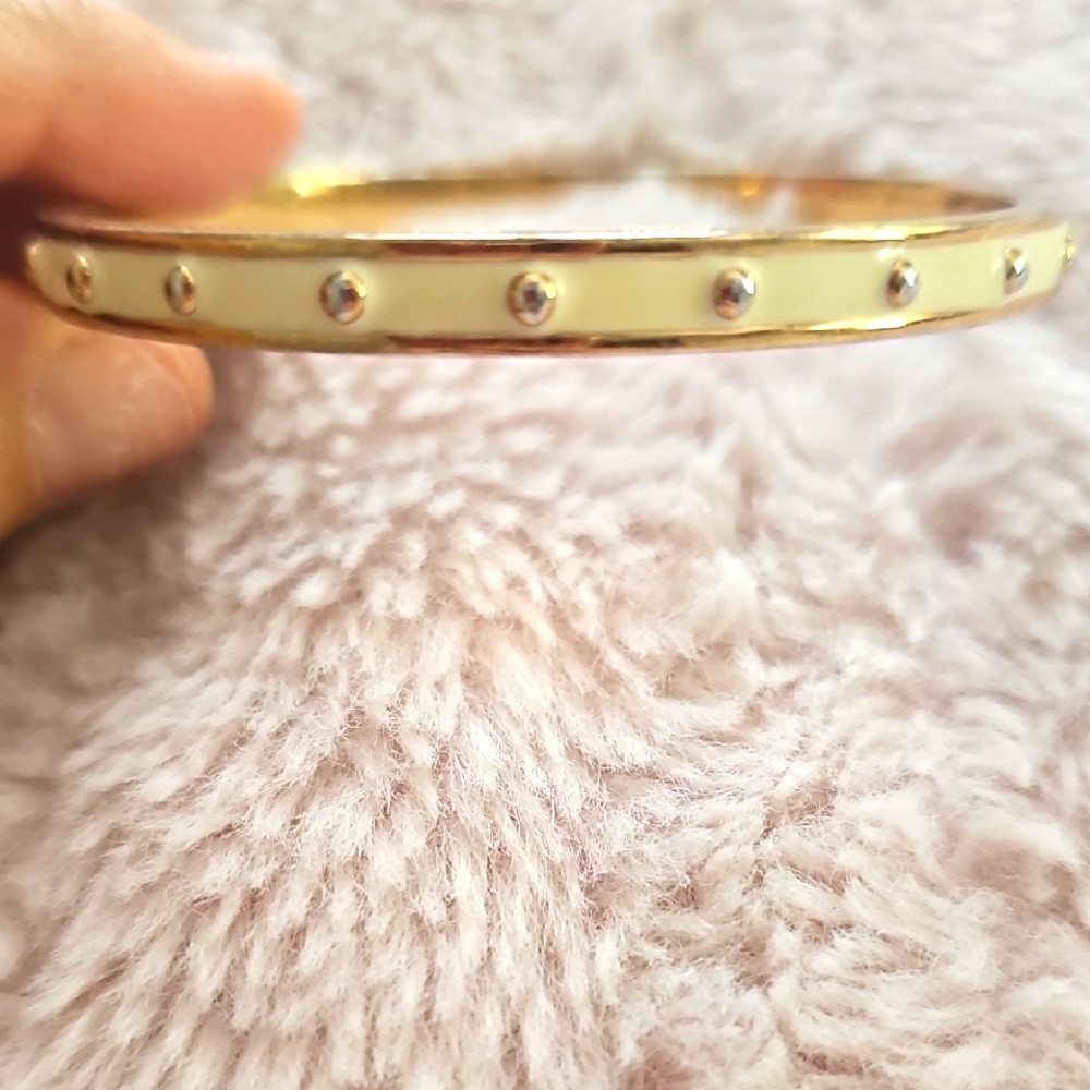 Kate Spade Gold and Cream Studded Bracelet